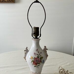 Vintage Floral Porcelain Lamp